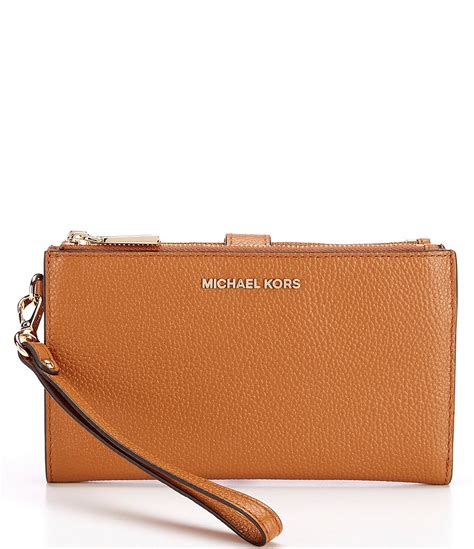 michael kors adele double zip wristlet - black|mk double zip wristlet.